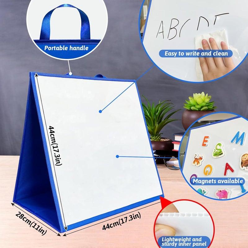 PENGFULL Felt Flannel Board/Dry Erase White Board for Toddlers,17.3 * 17.3in,Double-Sided,Folding,Standing,for Wall,Classroom,Preschool,Kiddie Corner,Interactive,Gifts for Kid - Image 3